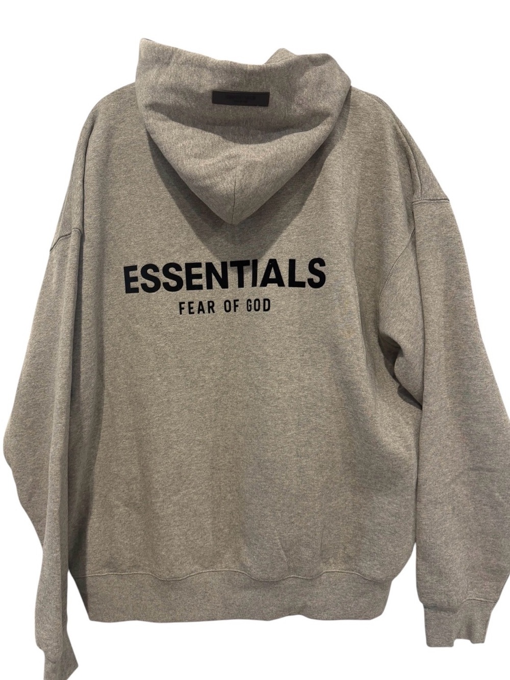 Fear of God Essentials Hoodie in Heather Gray with Black Logo